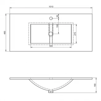 Håndvask Liotta Hvid Blank 100 cm-2